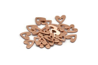 Copper Heart Blank, 50 Raw Copper Heart Blanks, Stamping Blanks (8x1mm) M03394