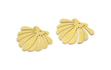 Brass Flower Charm, 8 Raw Brass Lotus Flower Charms With 1 Hole, Findings (21x20x0.60mm) A6321
