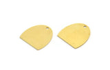 Brass D Shaped Charm, 8 Raw Brass D Shaped Charms With 1 Hole, Earrings, Findings (17x16x0.60mm) A6318