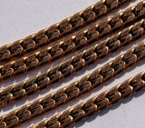 Vintage Brass Copper, 1 Meter  Vintage Brass Copper Plated Soldered Chain (4.30x2mm) Z038