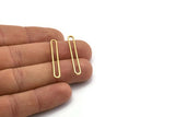 Brass Oval Charm, 24 Raw Brass Oval Charms, Earring Charms (36x4.5x1mm) A6534