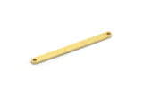 Brass Stick Charm, 24 Raw Brass Necklace Bars With 2 Holes, Findings, Earrings (34x2.5x1mm) A6541