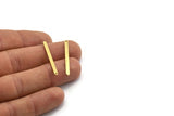 Brass Stick Charm, 24 Raw Brass Necklace Bars With 1 Hole, Findings, Earrings (34x2.5x1mm) A6527