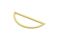 Brass Half Moon Charm, 12 Raw Brass Semi Circle Charm, Connectors, Findings (18x45x1mm) A6547