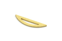 Brass Half Moon Charm, 24 Raw Brass Semi Circle Charm, Connectors, Findings (6x26x1mm) A6548
