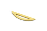 Brass Half Moon Charm, 24 Raw Brass Semi Circle Charm, Connectors, Findings (6x26x1mm) A6548