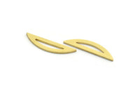 Brass Half Moon Charm, 24 Raw Brass Semi Circle Charm, Connectors, Findings (6x26x1mm) A6548