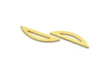 Brass Half Moon Charm, 24 Raw Brass Semi Circle Charm, Connectors, Findings (6x26x1mm) A6548