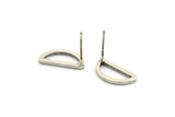 Gümüş Yarım Daire Küpe, 12 Antik Gümüş Kaplama Pirinç Yarım Ay Küpe Direği, Kolye Uçları, Bulgular (15x7,5x1,2 mm) E342