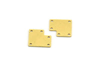 Pirinç Kare Charm, 5 Delikli 12 Ham Pirinç Kare Charm, Bağlantı Elemanları (14,5x13x0,60 mm) A6304
