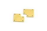 Pirinç Kare Charm, 5 Delikli 12 Ham Pirinç Kare Charm, Bağlantı Elemanları (14,5x13x0,60 mm) A6304
