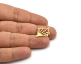 Brass Rhombus Charm, 12 Raw Brass Rhombus Shaped Charms With 1 Loop, Findings (23x17.5x0.60mm) A6325