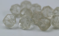 Vintage Faceted Beads, 10 Vintage Glass Faceted Clear Beads  (9mm) Cv19