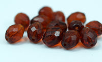 10 Vintage Glass Faceted Smoky Brown Beads  (11x8mm) Cv15