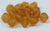 10 Vintage Glass Faceted Diamond Citrine Yellow Beads  ( 9 Mm ) Cv18