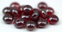 Vintage Rondelle Bead, 10 Vintage Glass Smooth Rondelle Blood Red Beads  ( 9x5 Mm ) Cv24