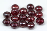 10 Vintage Glass Smooth Rondelle Blood Red Beads ( 9x5 Mm ) Cv24