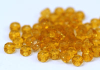 15 Vintage Glass Rondelle Faceted Citrine Yellow Beads  ( 6x3 Mm ) Cv33