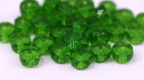 Vintage Faceted Bead, 10 Vintage Glass Rondelle Faceted Pistachio Green Beads  ( 8x4 Mm ) Cv28