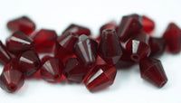 20 Vintage Faceted Cubic Diamond Garnet Red Beads  ( 9x6 mm ) cv38