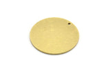 Brass Stamping Tag, 4 Raw Brass Round Charms With 1 Hole (26x1mm) A6388