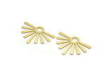Brass Sun Charm, 6 Raw Brass Sunshine Charms With 1 Hole, Pendants, Findings (31x44x0.60mm) A6392