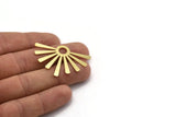 Brass Sun Charm, 6 Raw Brass Sunshine Charms With 1 Hole, Pendants, Findings (31x44x0.60mm) A6392