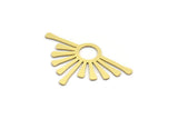 Brass Sun Charm, 10 Raw Brass Sunshine Charms With 1 Hole, Pendants, Findings (23x36x0.60mm) A6397
