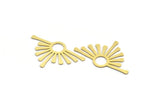 Brass Sun Charm, 10 Raw Brass Sunshine Charms With 1 Hole, Pendants, Findings (23x36x0.60mm) A6397