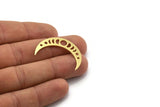Brass Moon Charm, 10 Raw Brass Crescent Moon Charms, Moon Phases Charms, Findings (35x8x0.60mm) A6399