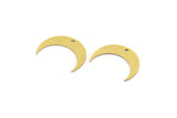 Brass Moon Charm, 24 Raw Brass Crescent Moon Charms With 1 Hole (17x4.5x0.60mm) A6414