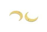 Brass Moon Charm, 24 Raw Brass Crescent Moon Charms With 1 Hole (17x4.5x0.60mm) A6414