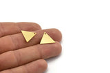 Brass Triangle Charm, 12 Raw Brass Triangle Shaped Charms With 1 Hole, Brass Stamping (15x17.5x0.60mm) A6415