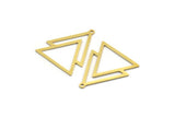 Brass Triangle Charm, 12 Raw Brass Triangle Shaped Charms With 1 Loop, Brass Stamping (27x22x0.60mm) A6409