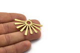 Brass Sun Charm, 4 Raw Brass Sunshine Charms With 1 Loop, Pendants, Findings (33x44x0.60mm) A6391