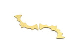 Brass Bat Blanks, 12 Raw Brass Bat Blanks, Earring Findings (15x33x0.80mm) A6383