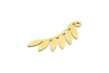 Brass Leaf Charm, 24 Raw Brass Branch Charms With 1 Loop, Charm Pendants (27x10x0.60mm) A6402