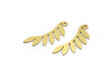 Brass Leaf Charm, 24 Raw Brass Branch Charms With 1 Loop, Charm Pendants (27x10x0.60mm) A6402