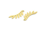 Brass Leaf Charm, 24 Raw Brass Branch Charms With 1 Loop, Charm Pendants (27x10x0.60mm) A6402