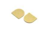 Brass D Shape Blank, 12 Raw Brass D Shape Blanks, Stamping Brass, Findings (13x13x1mm) A6387