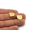 Brass D Shape Blank, 12 Raw Brass D Shape Blanks, Stamping Brass, Findings (13x13x1mm) A6387