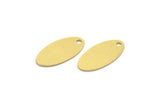 Pirinç Oval Charm, 1 Delikli 24 Ham Pirinç Oval Charm, Küpe Charm'ları (18x9x0,60 mm) A6384