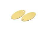 Pirinç Oval Charm, 1 Delikli 24 Ham Pirinç Oval Charm, Küpe Charm'ları (18x9x0,60 mm) A6384