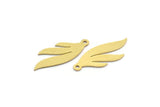 Brass Leaf Charm, 24 Raw Brass Leaf Charms With 1 Loop, Findings (24x9x0.60mm) A6404