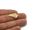 Brass Leaf Charm, 12 Raw Brass Branch Charms With 1 Loop, Charm Pendants (26x15x0.60mm) A6403