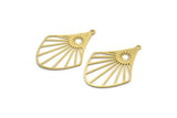 Brass Irregular Charm, 12 Raw Brass Sun Rising Charms With 1 Loop, Findings (36x25x0.60mm) A6364