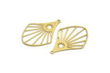 Brass Irregular Charm, 12 Raw Brass Sun Rising Charms With 1 Loop, Findings (36x25x0.60mm) A6364
