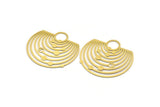 Brass Planet Charm, 2 Raw Brass Solar System Charms With 1 Loop, Earring Findings (43x45x0.80mm) A6400