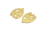Brass Ghost Charm, 8 Raw Brass Cute Ghost Charms With 1 Loop, Star Charms, Findings (24x16.5x0.60mm) A6366