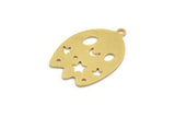 Brass Ghost Charm, 8 Raw Brass Cute Ghost Charms With 1 Loop, Star Charms, Findings (24x16.5x0.60mm) A6366